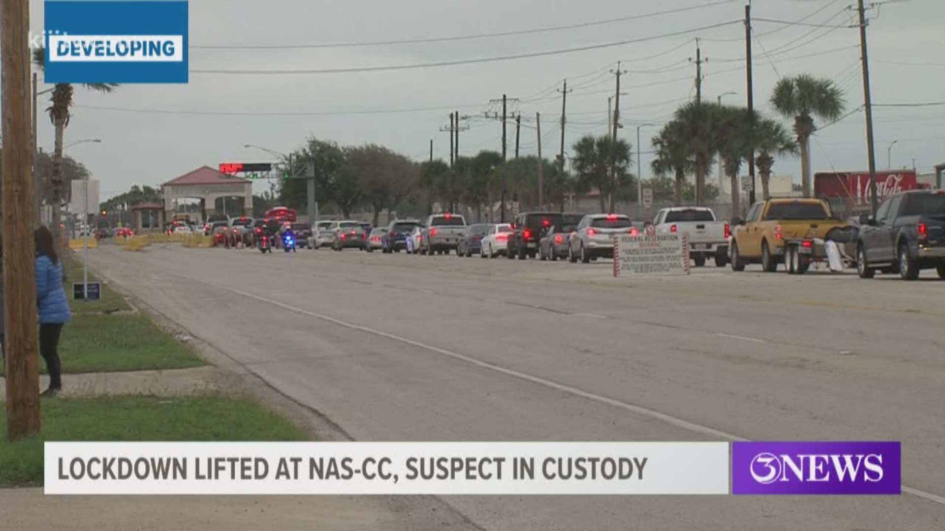 Naval Air Station-Corpus Christi was placed on lockdown early Tuesday morning with personnel being told to shelter in place.