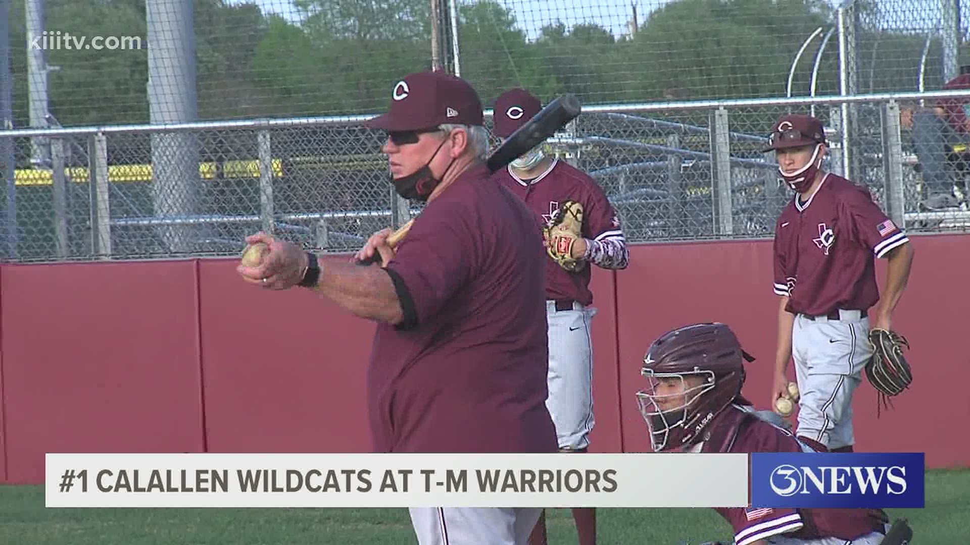 Top-ranked Calallen baseball won the first place battle over the Warriors 10-5 while the Lady Cats topped the Cherokees 5-1 Tuesday night.