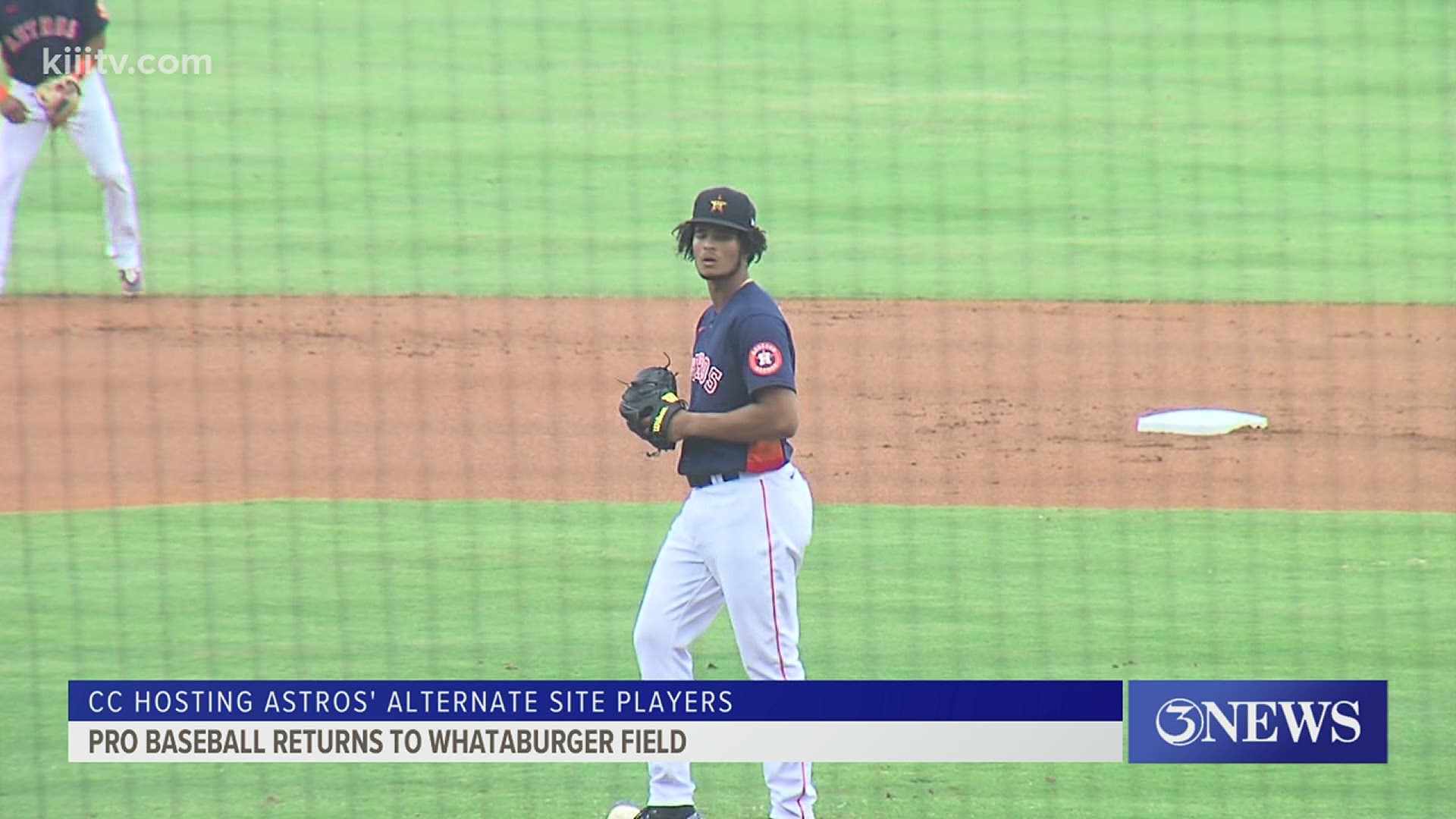 The Houston alternates (essentially the Triple-A roster) got a 9-3 win over the Rangers' alternates in the first pro game at Whataburger Field in 588 days.