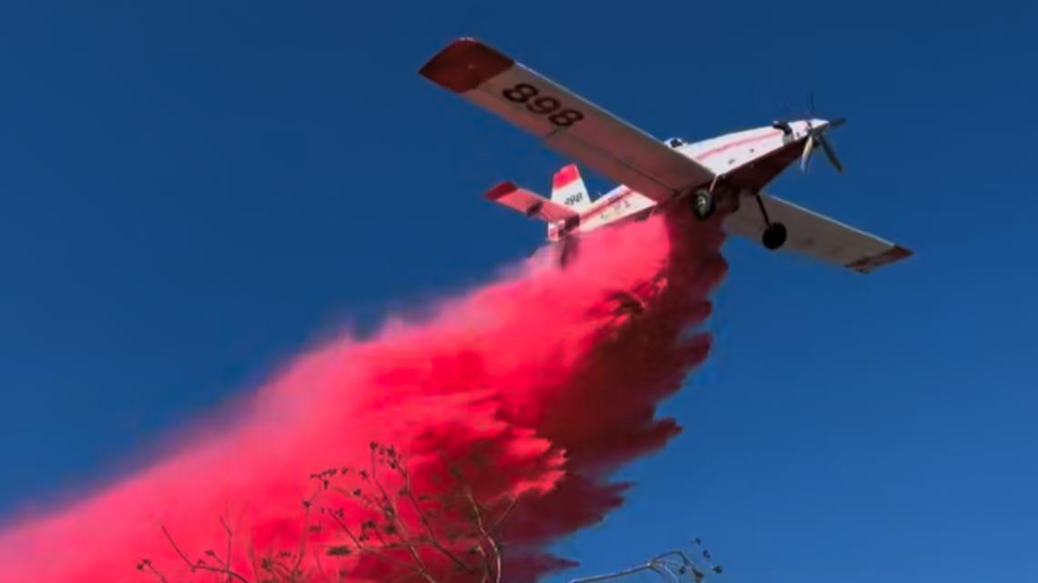 Air tanker drops fire retardant on Rockport brush fire | kiiitv.com