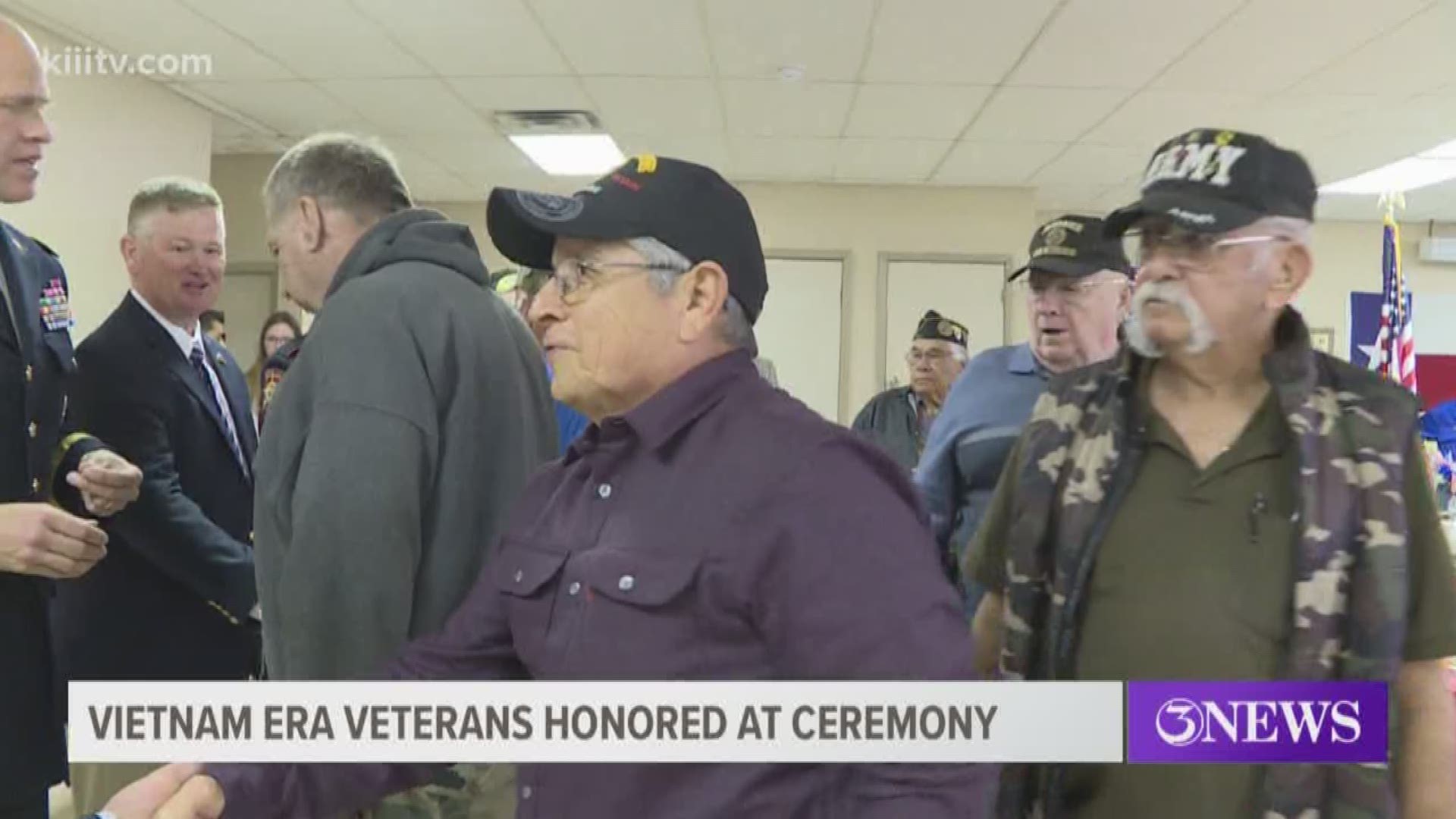 One Vietnam Veteran after another walked over to receive a special pin for their service to our country on Monday in Alice and Kingsville.