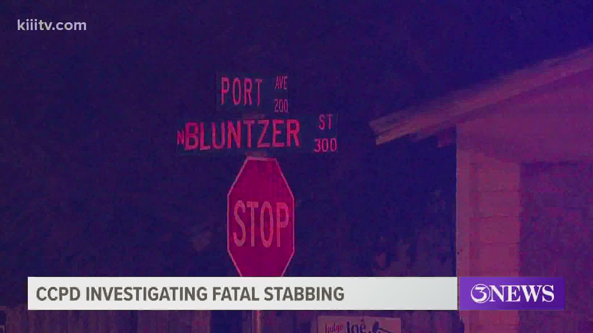 Officers say the woman in her 40s was stabbed multiple times.