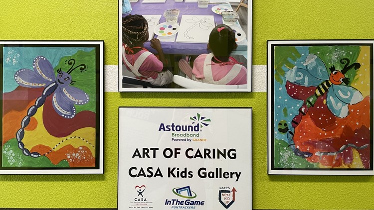CASA foster kids' artwork displayed at Funtrackers