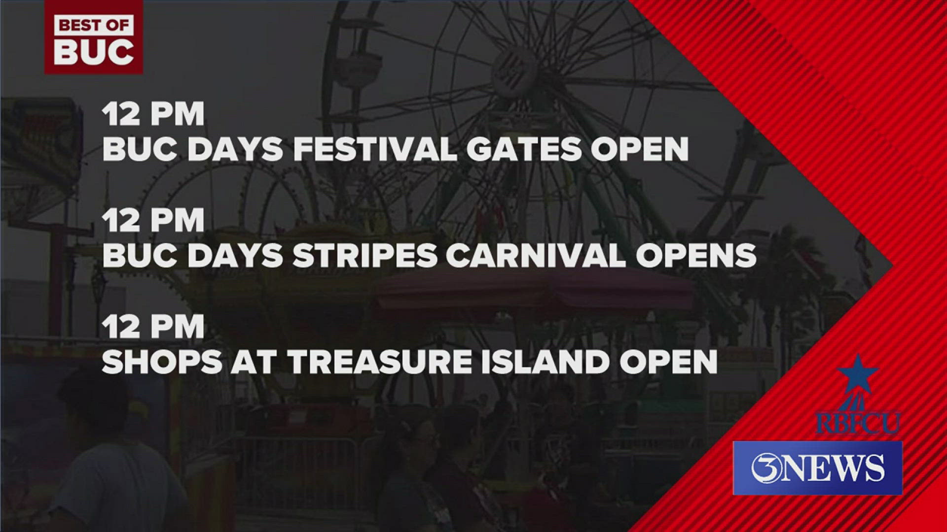 All the fun starts at noon, so make sure to head out to the carnival and all the Shops at Treasure Island will be open, so take advantage of those deals!