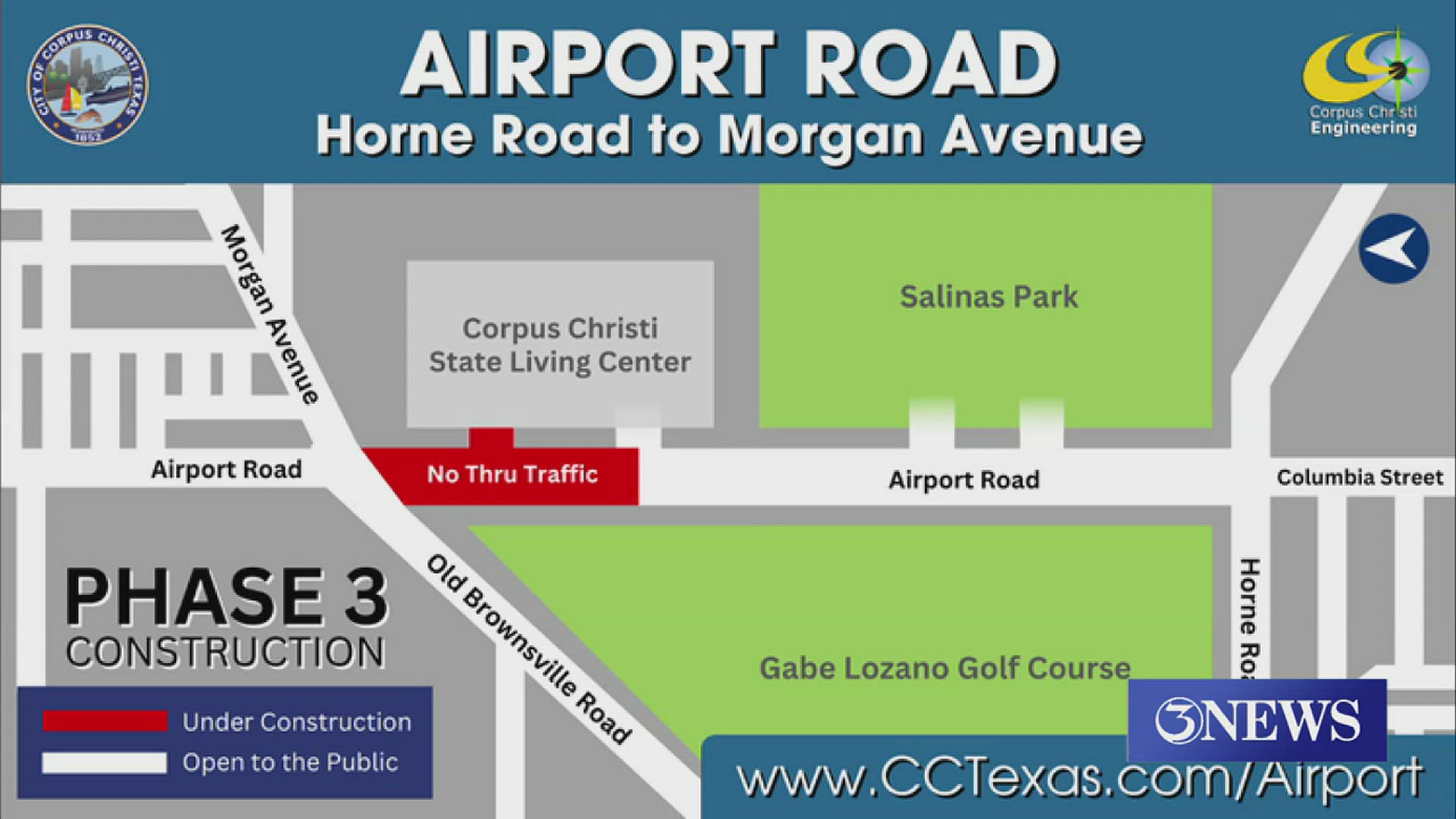 Phase 3 of the Airport Road Project will continue Monday with a new traffic control plan.