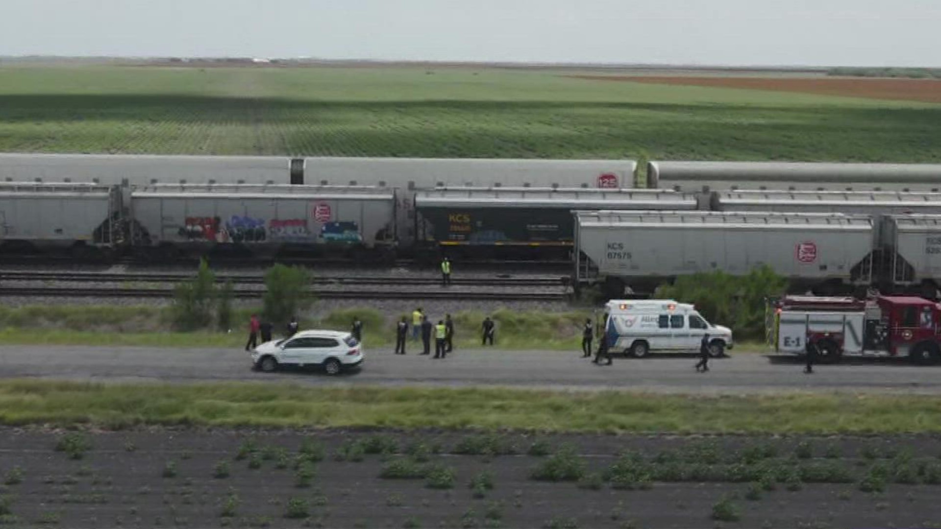 Officials said someone in the train car called 911 about their situation, prompting a response from law enforcement.