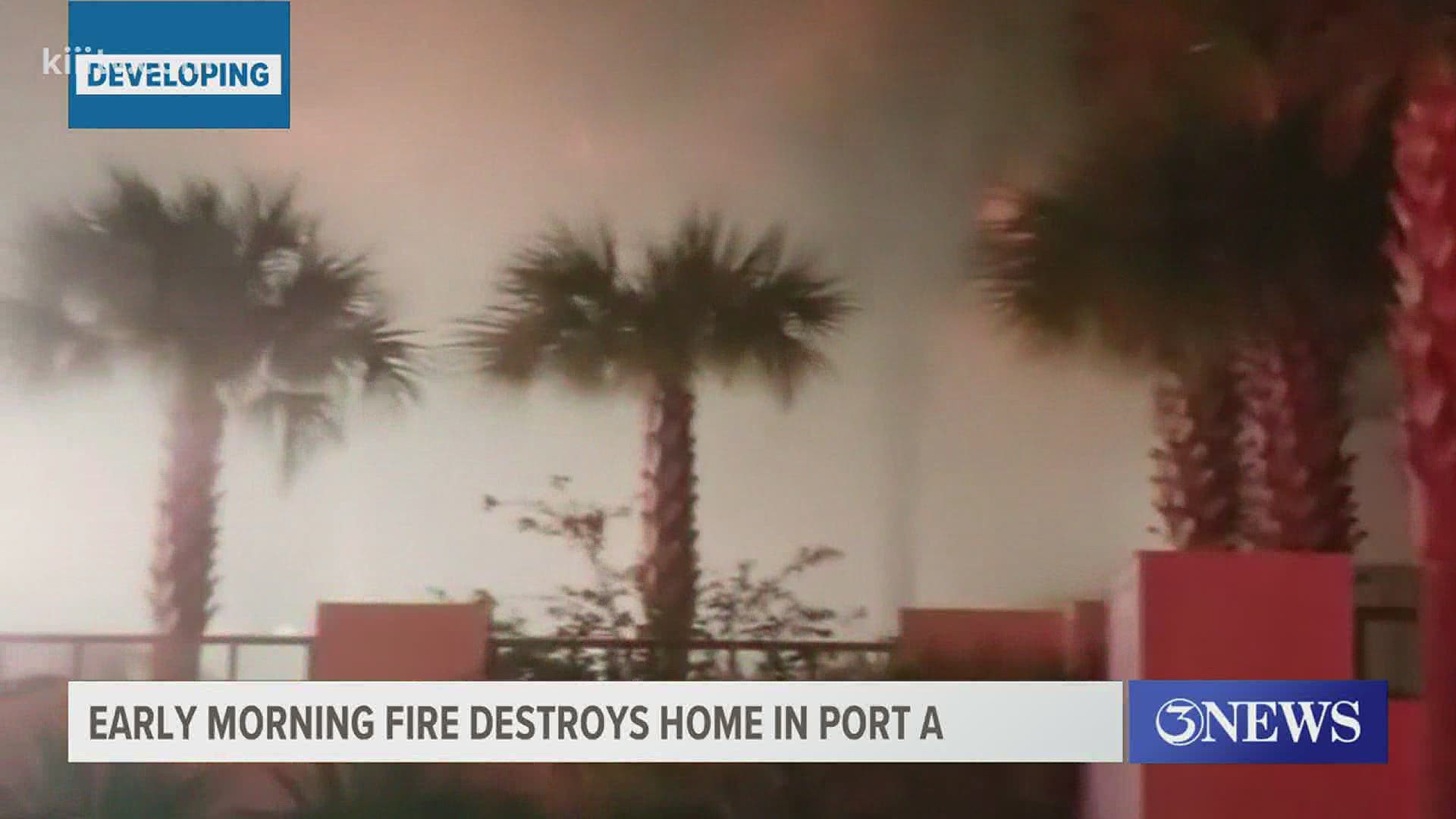 Fire crews from around the Coastal Bend worked together to put out a house on fire in Port Aransas early Sunday morning.