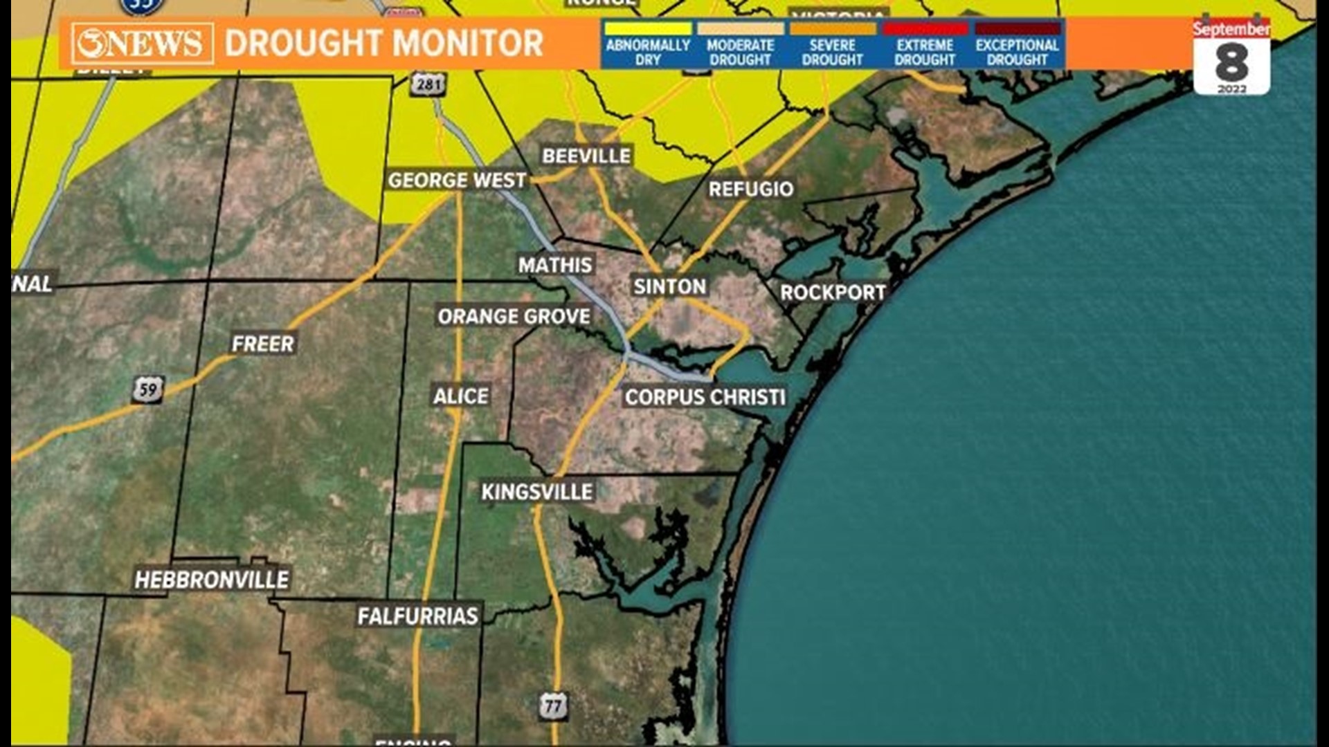 When will water restrictions in Corpus Christi end?