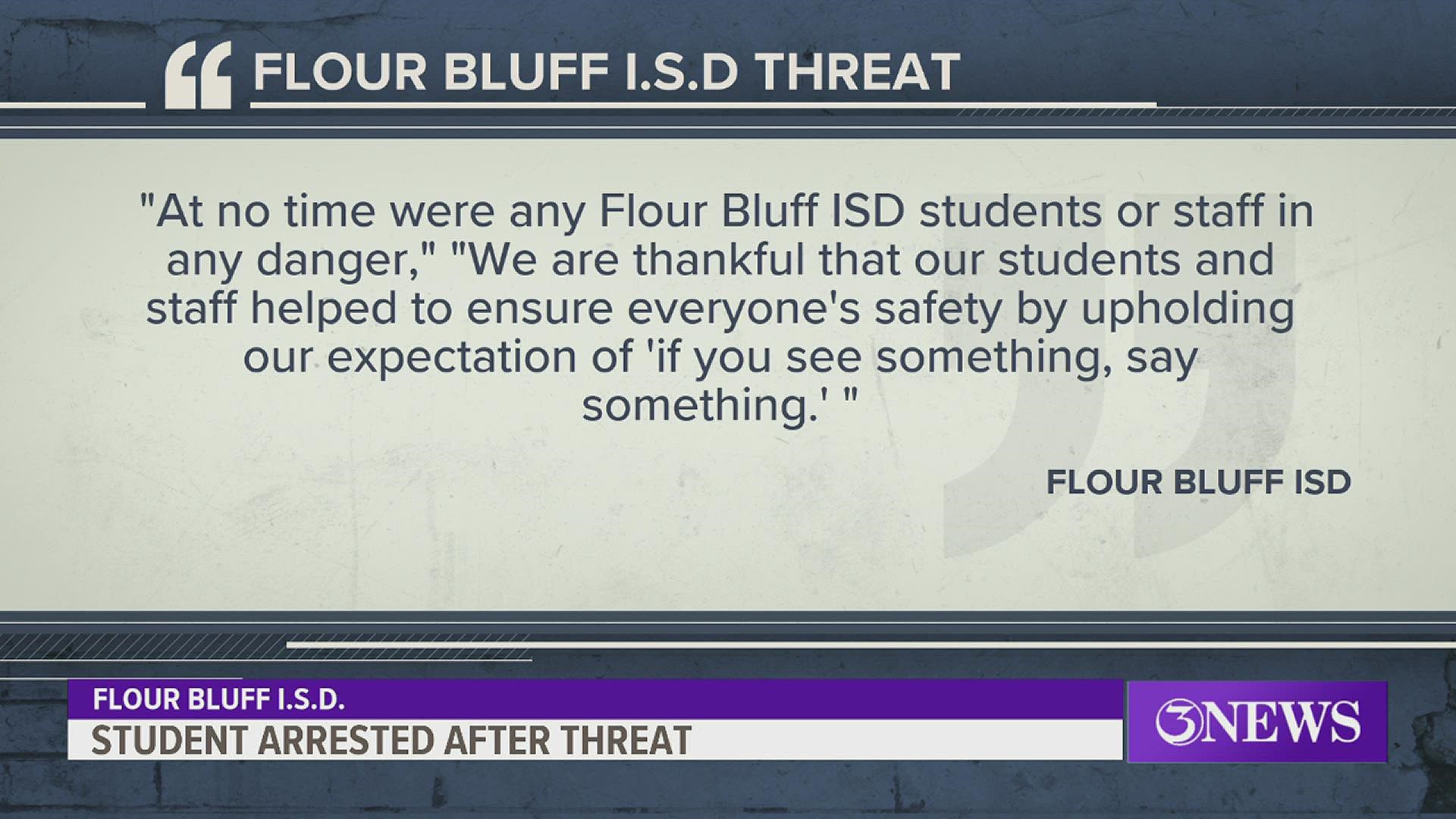 The district sent a letter to parents saying no students or staff were ever in danger.