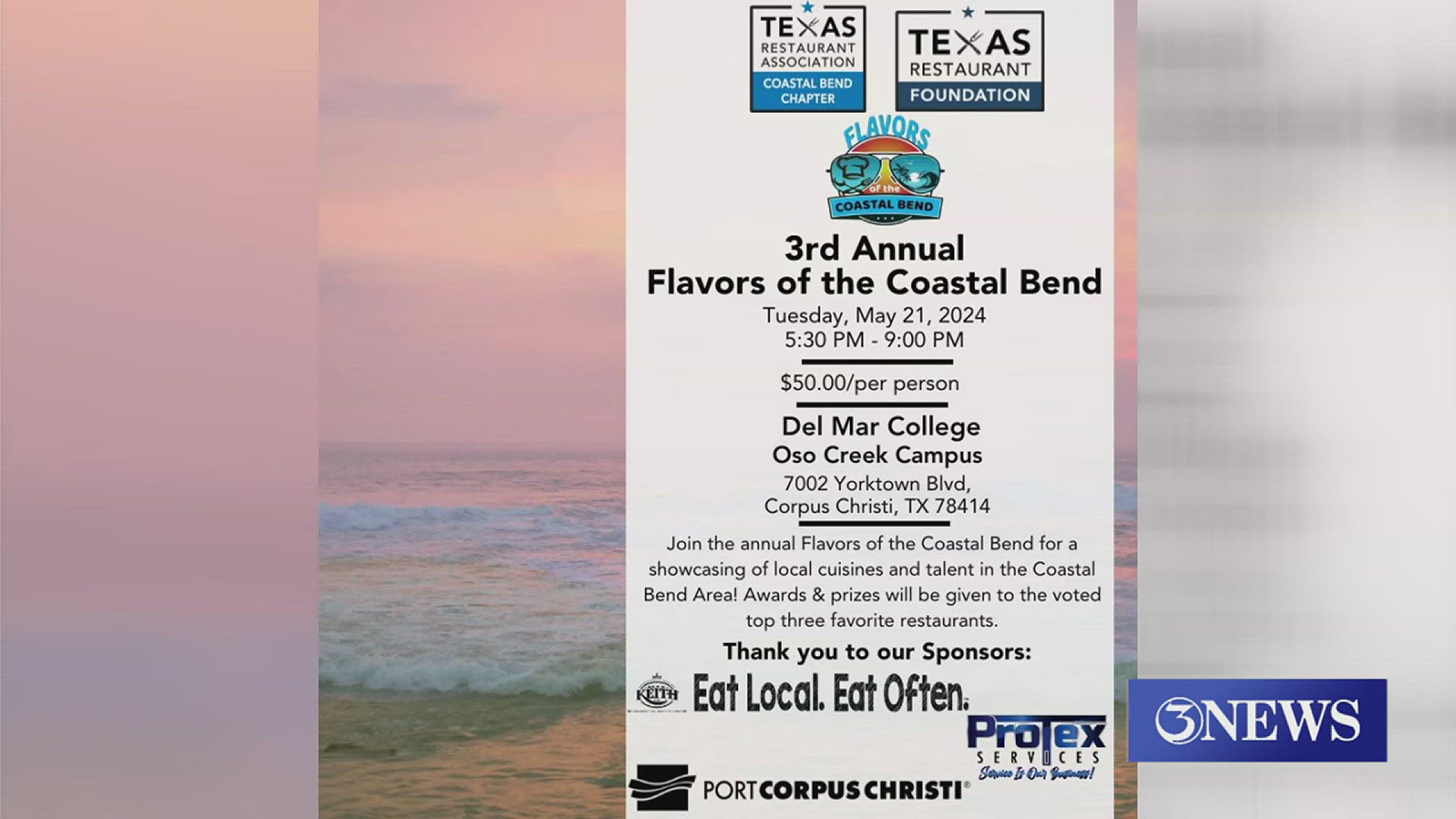 Money raised from the event will go toward funding scholarships for coastal bend high schools and college culinary arts students.