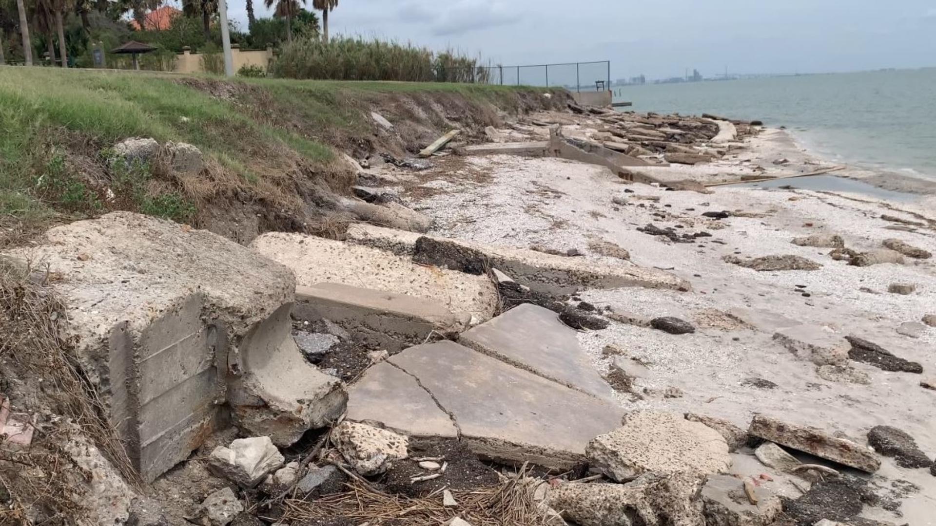 Natural coastal erosion has been accelerated due to recent tropical weather events.