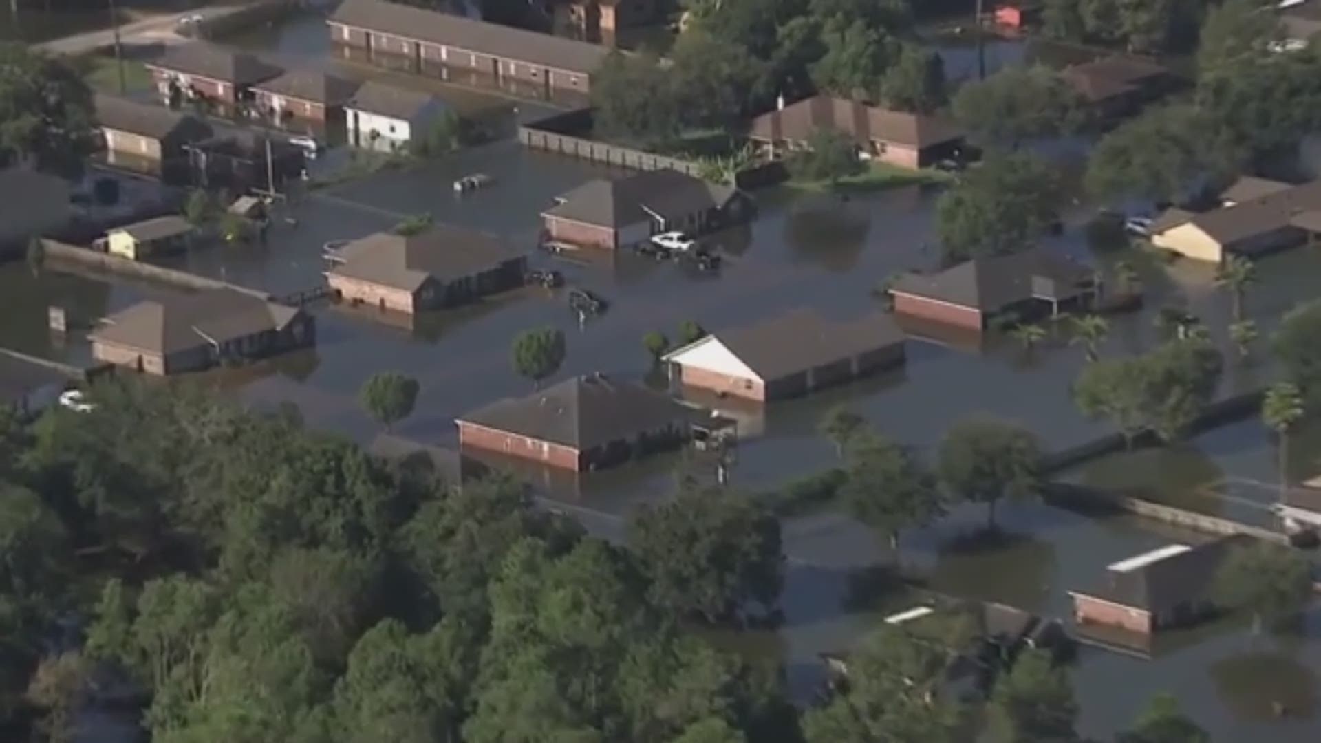 Our helicopter saw damage from the flooding along I-10 from Houston to Beaumont.