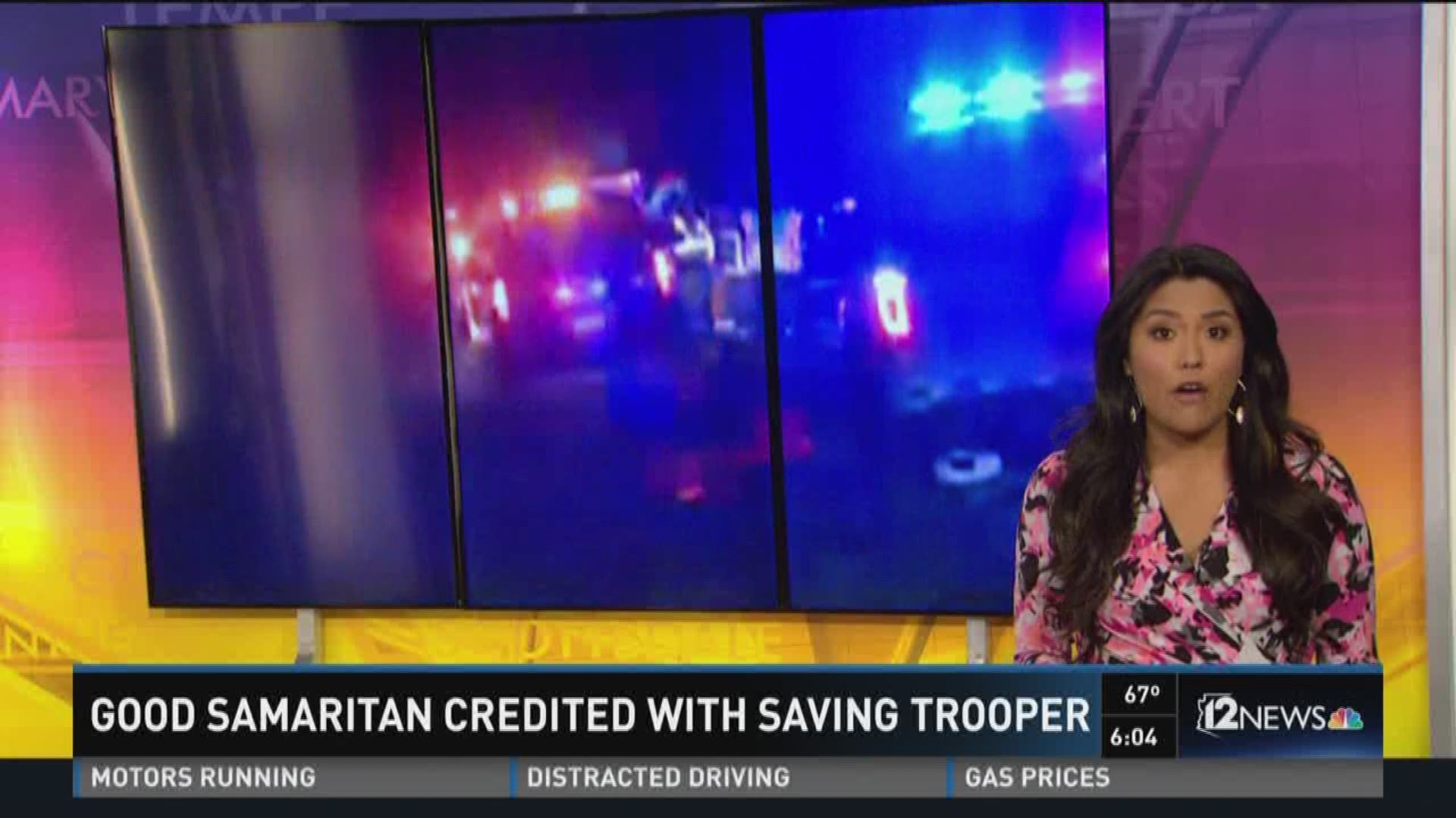 A driver is being praised with saving the life of a DPS trooper.
