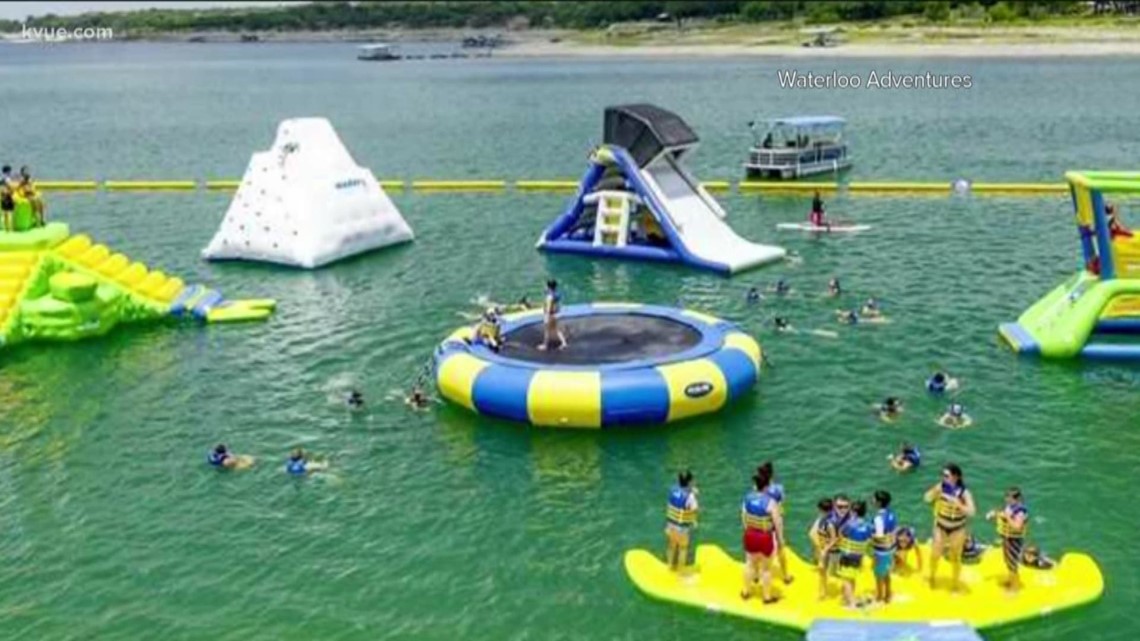 inflatable water park on lake near me