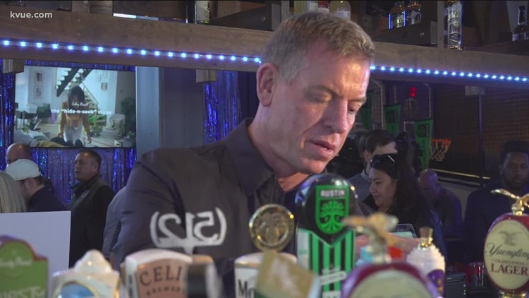 Troy Aikman promoting new beer in Corpus Christi today