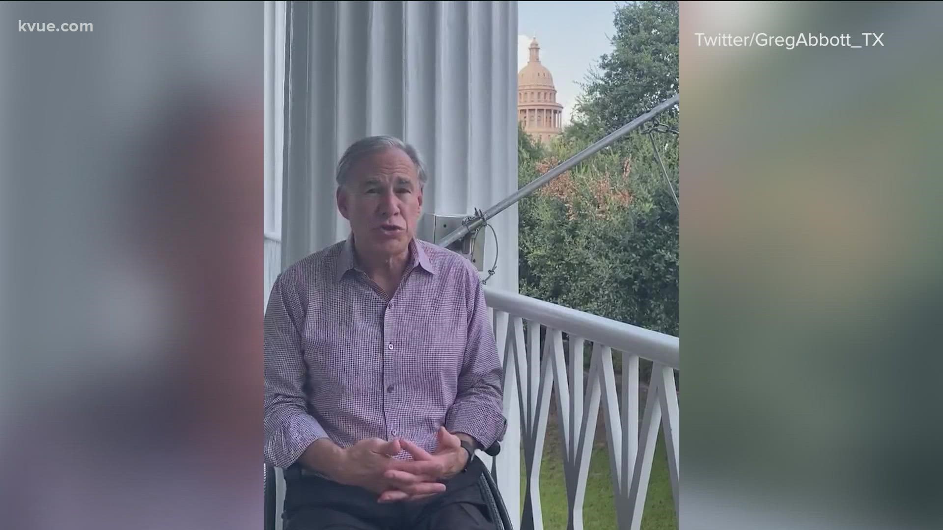Gov. Greg Abbott announced that, as of Saturday, he is testing negative for COVID-19. He first tested positive on Tuesday.