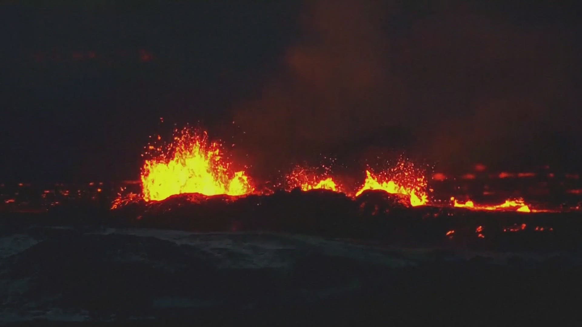 The eruption appears to have occurred about 2.5 miles from the town of Grindavik near the main airport.