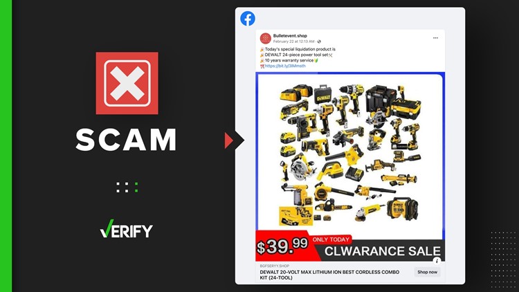 No, power tool liquidation sale posts on Facebook aren’t legit