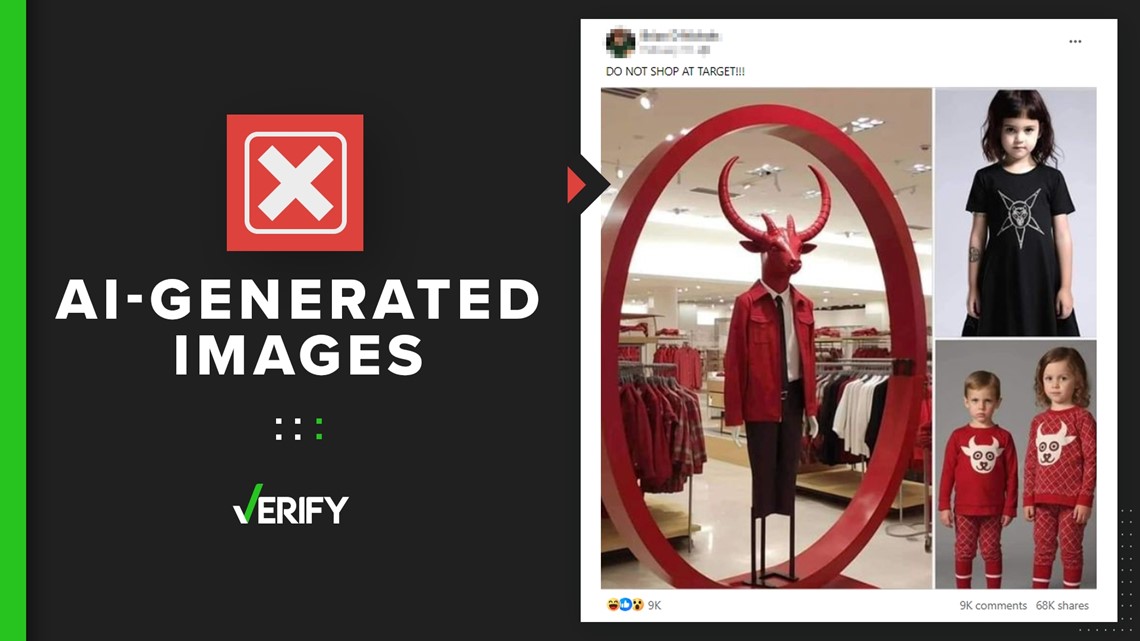 Images of Target satanic kids clothing, displays created with AI ...