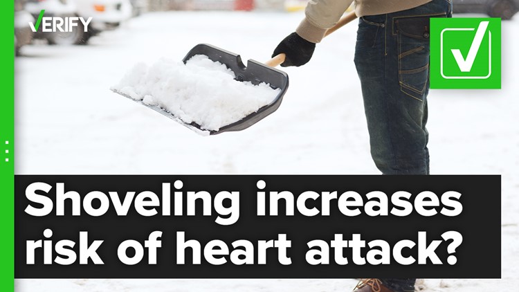 Strenuous activity like shoveling snow can increase the risk of a heart attack
