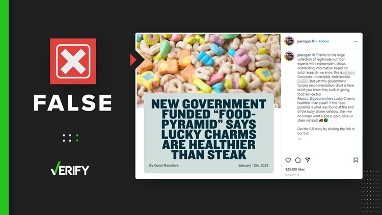 No, a government-funded food pyramid doesn’t rank Lucky Charms as healthier than steak