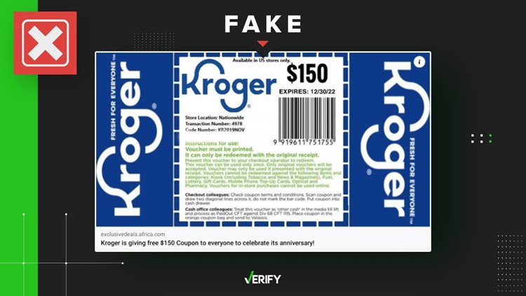 There's no $150 Kroger coupon — this is a scam