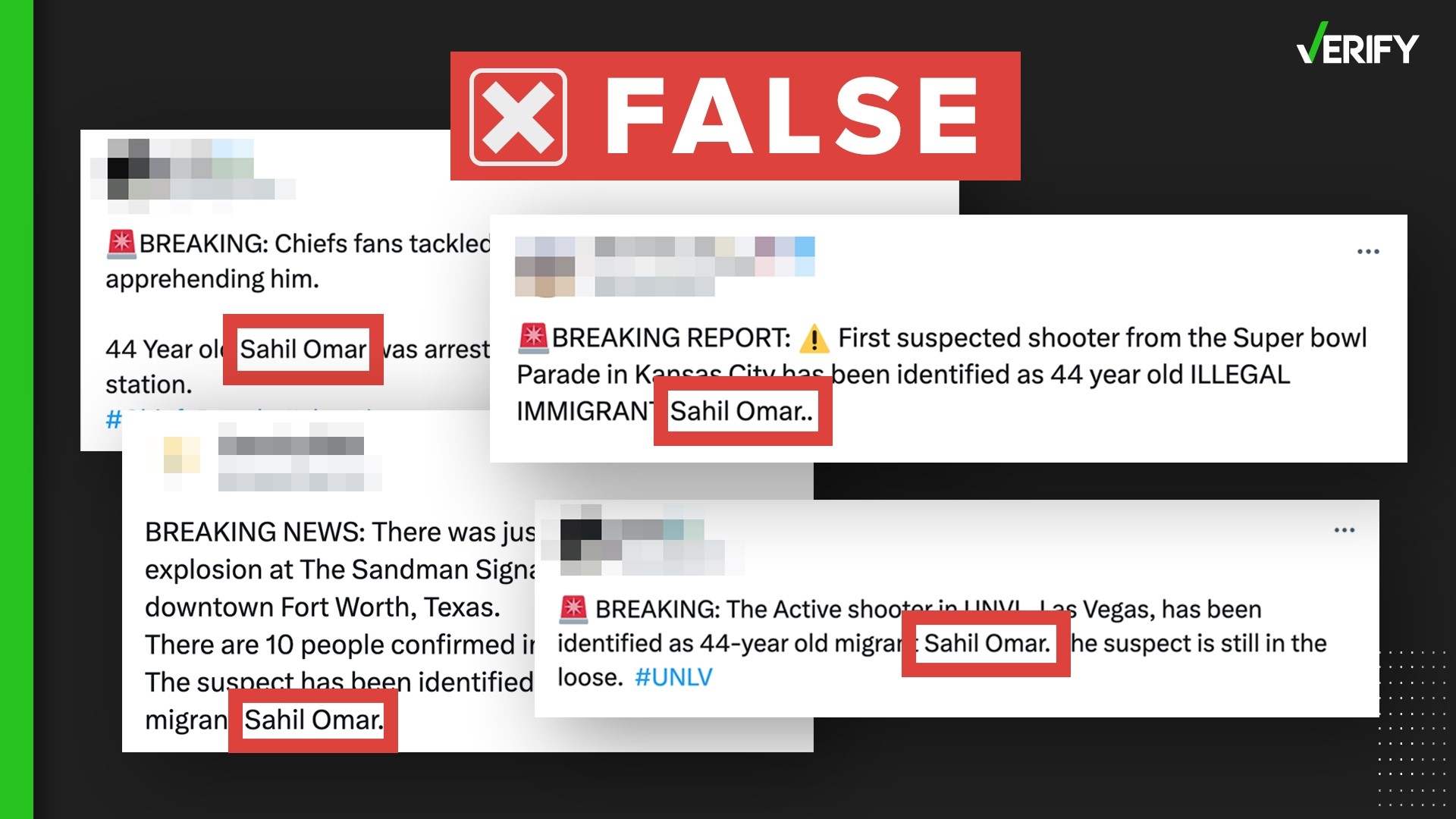 Posts falsely claim a 44-year-old immigrant was behind the Kansas City Super Bowl parade shooting and other crimes. There’s no evidence Sahil Omar exists.