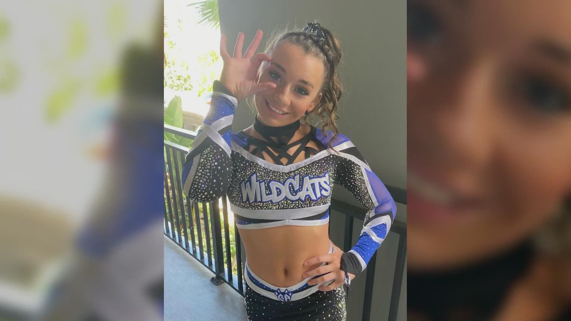 Haylee Alexander, 15, suffered a traumatic brain injury at competitive cheer practice in Plano earlier this week.