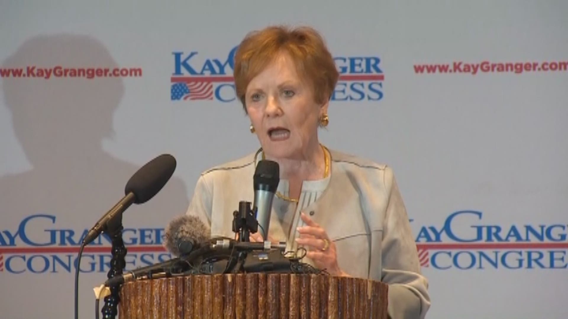 U.S Rep. Kay Granger, who is running for re-election, speaks to her supporters at a Super Tuesday watch party in Fort Worth.