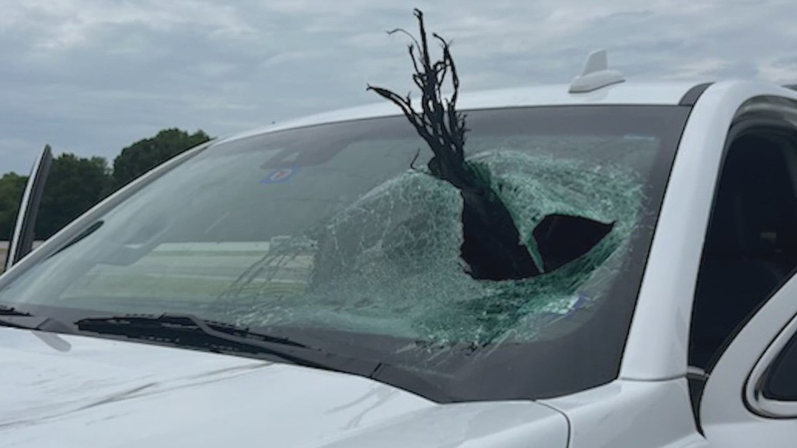 Tire tread pierces windshield of family's car on Texas highway - Vimarsana News
