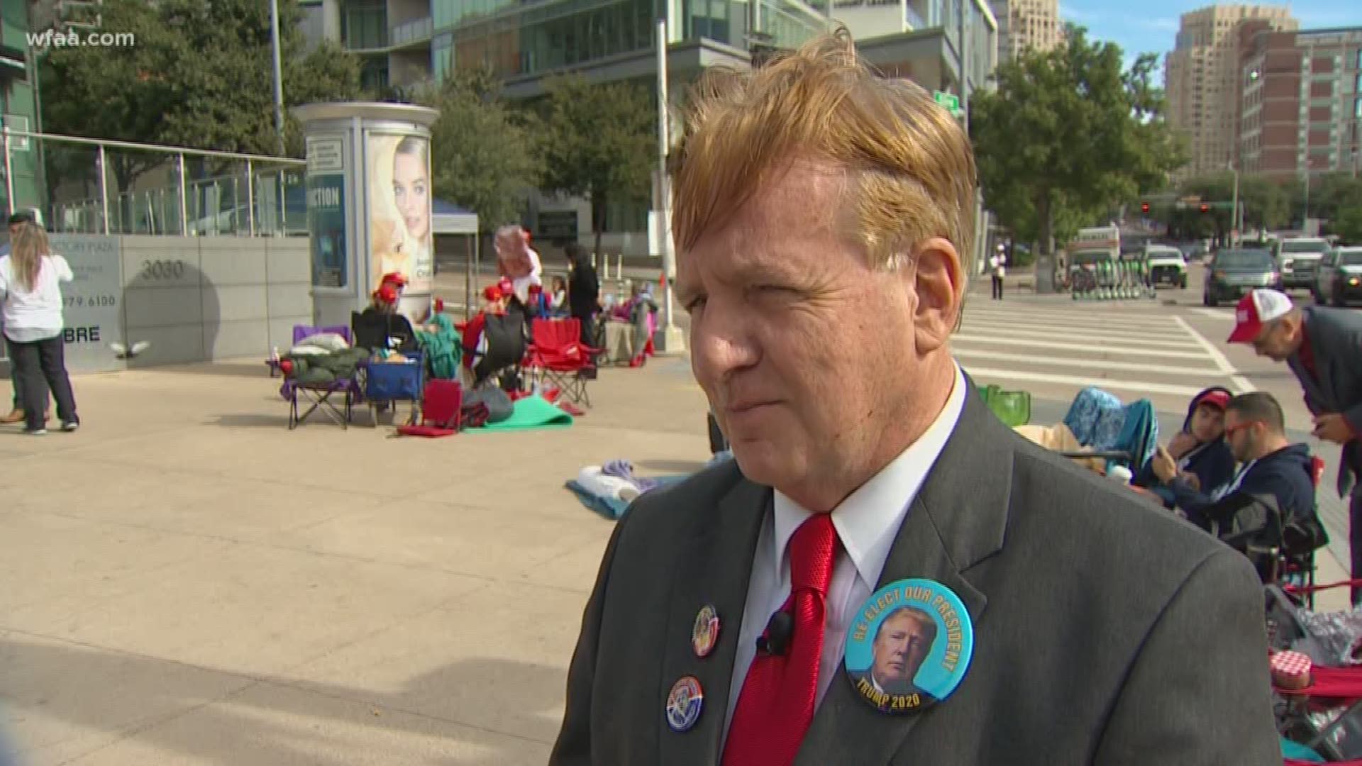 People are already camping out to see Trump in advance of his campaign rally Thursday.