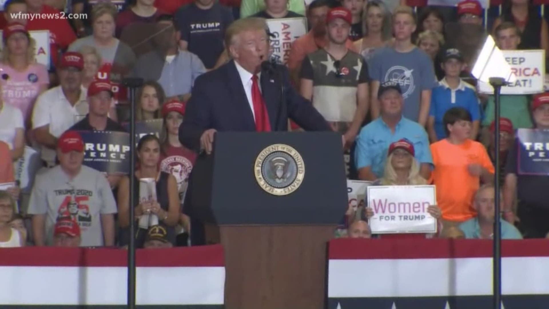 The President made another stop on the campaign trail in North Carolina, ahead of tomorrow’s 9th district election race.