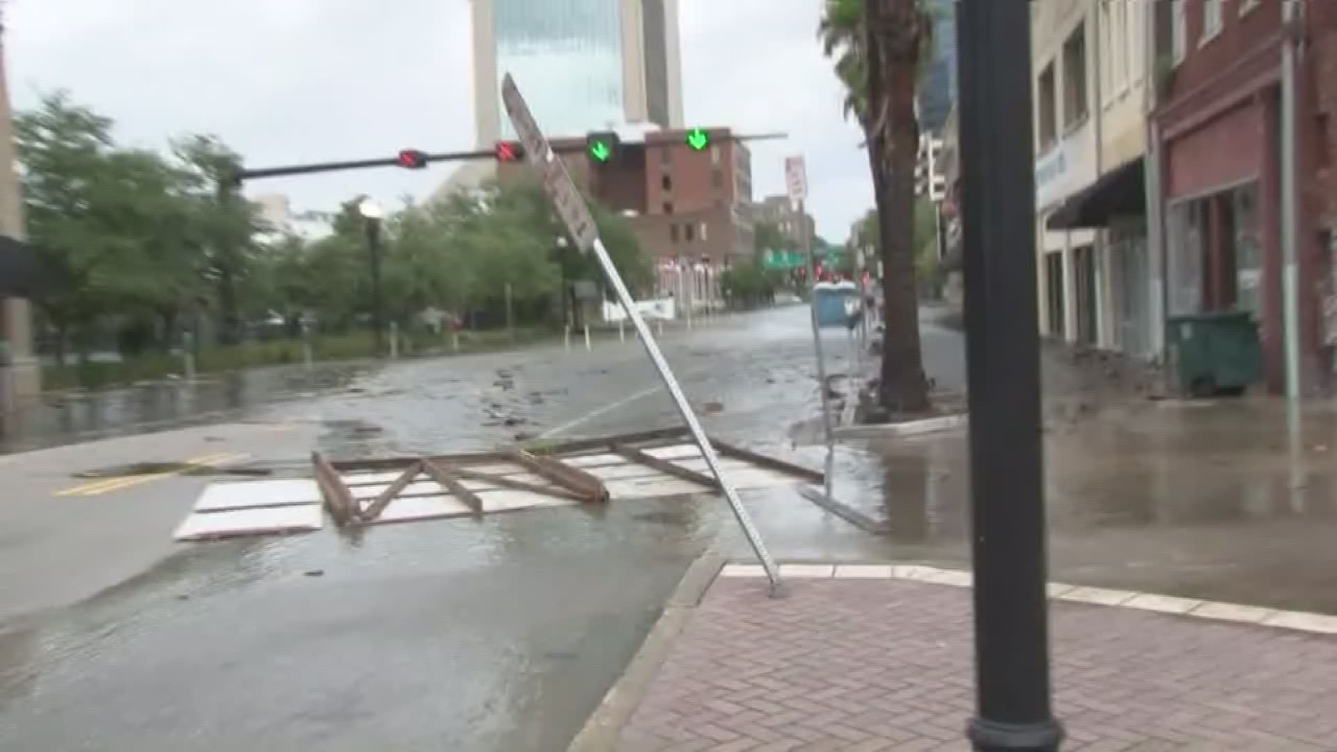 The conditions rapidly deteriorated in downtown Jacksonville as Irma made its way through the area. (9/11/17 10:15 a.m.)