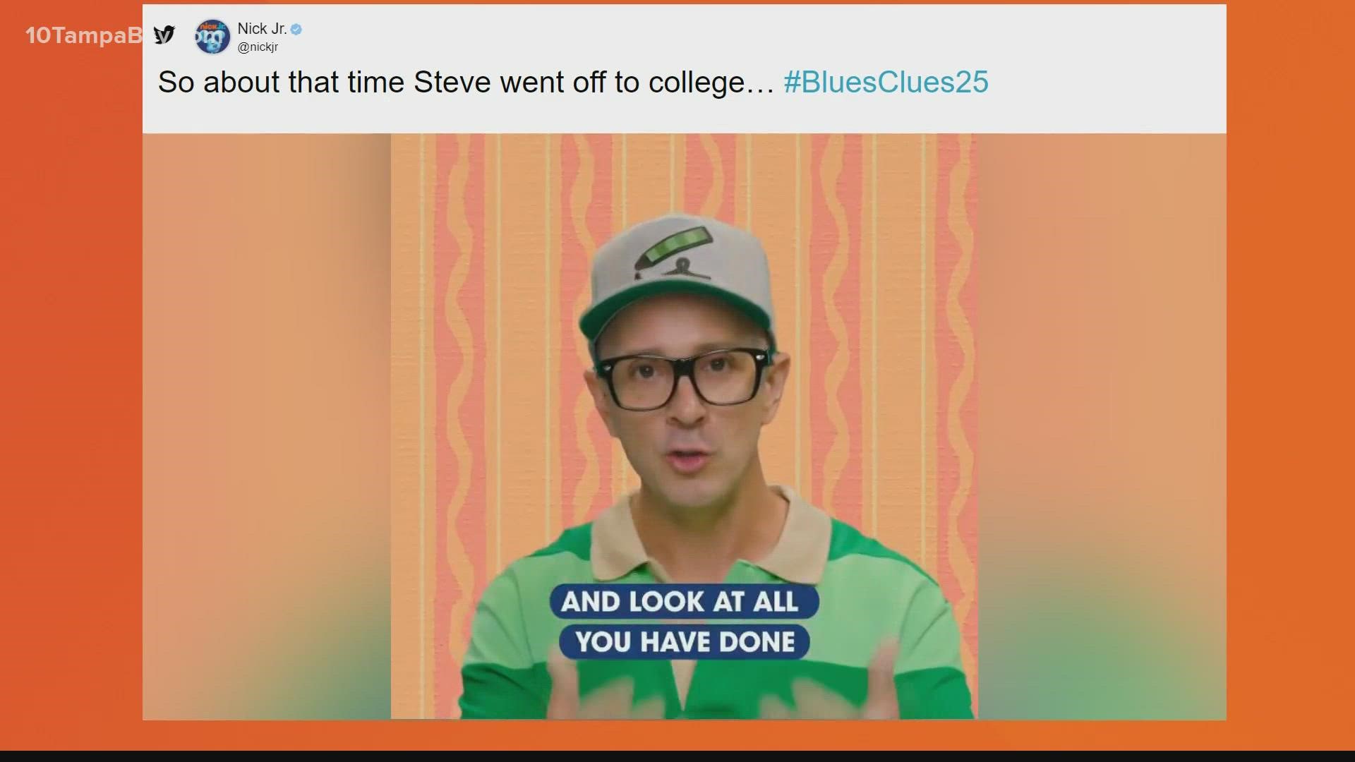 Steve from Blue's Clues surprises the Internet with a special message for the show's 25th anniversary.