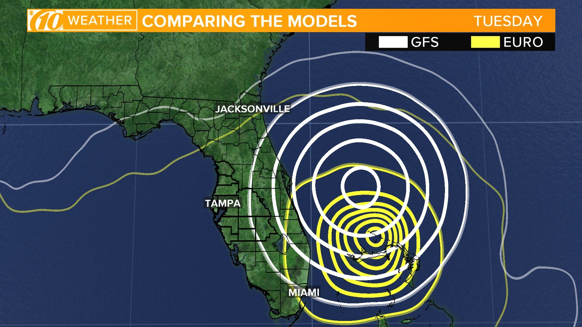 The American and European weather computer models are eying Hurricane Dorian potentially just skirting Florida's east coast. NOTE: THIS IS NOT A FORECAST