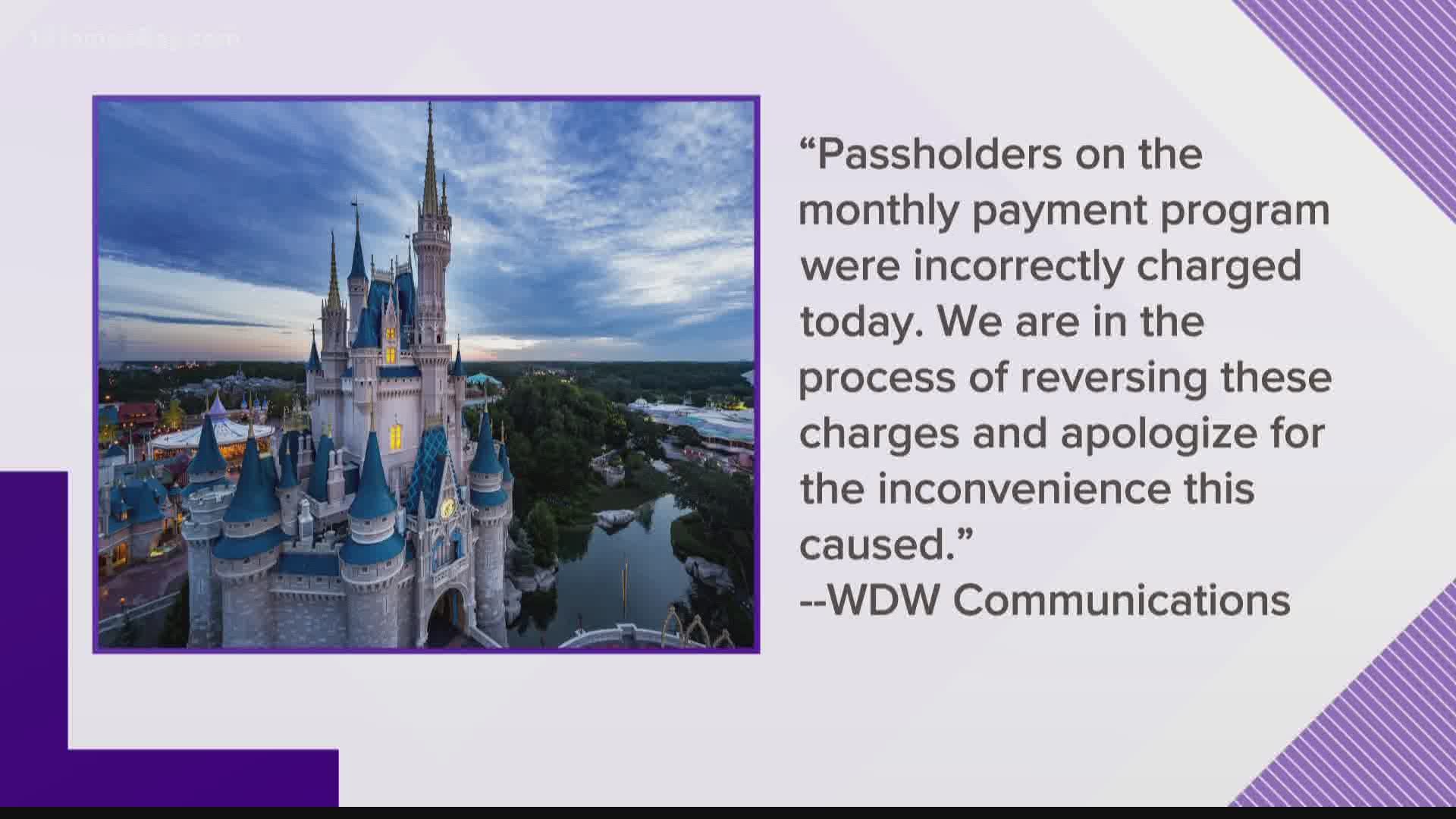 Passholders on the monthly payment program were charged for months Disney World was closed because of COVID-19.