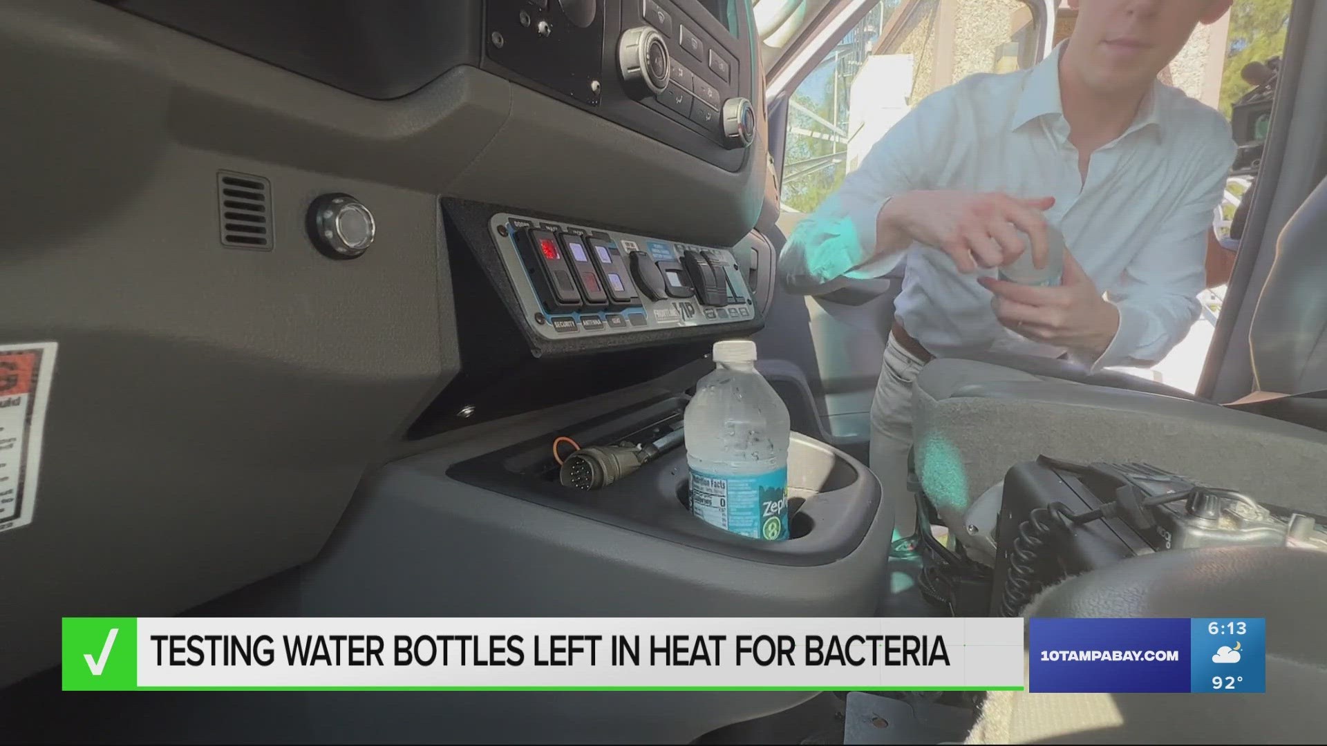 VERIFY tested bacteria levels in unfinished water bottles left in a hot car for several days.