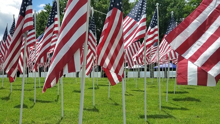 Hundreds of full-size flags on display for Memorial Day with 'Flags of our Heroes'