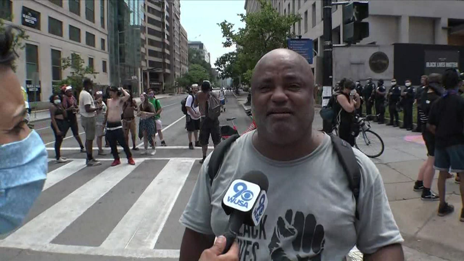 Michael Jones has been at Lafayette Plaza living in the encampments for three weeks, protesting police brutality and racism.