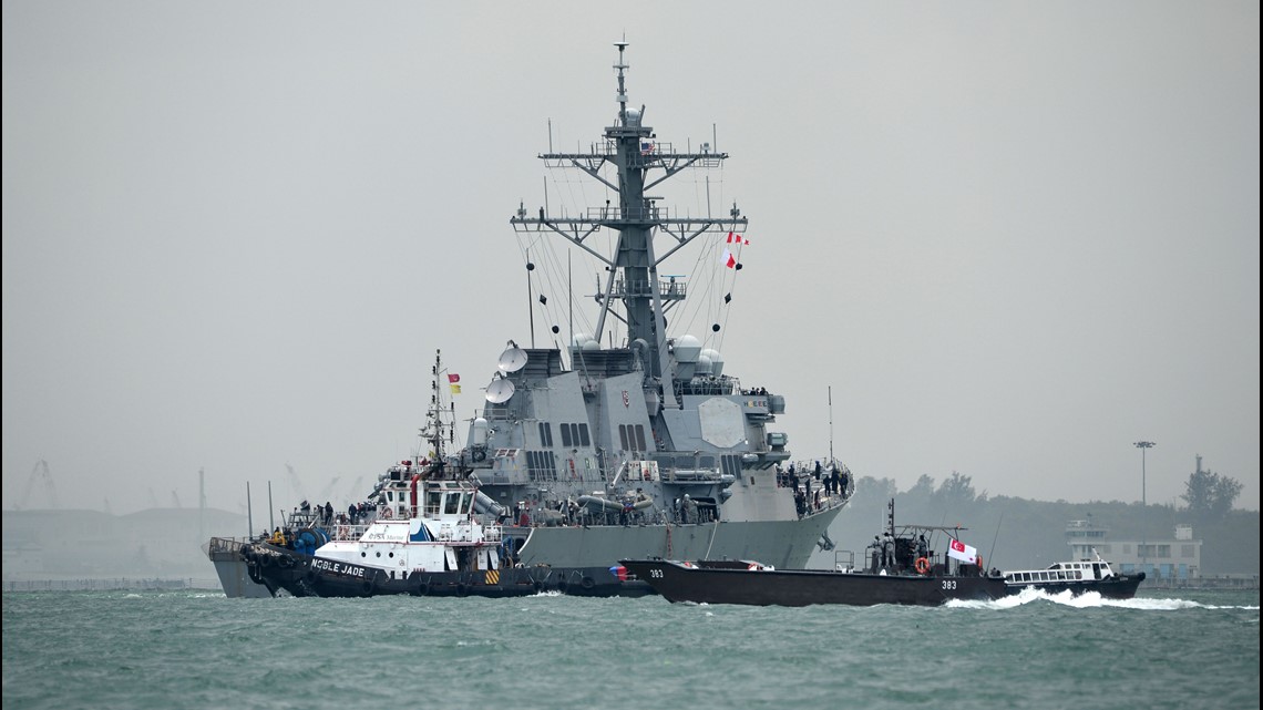 10 sailors missing after USS John S. McCain collides with oil tanker