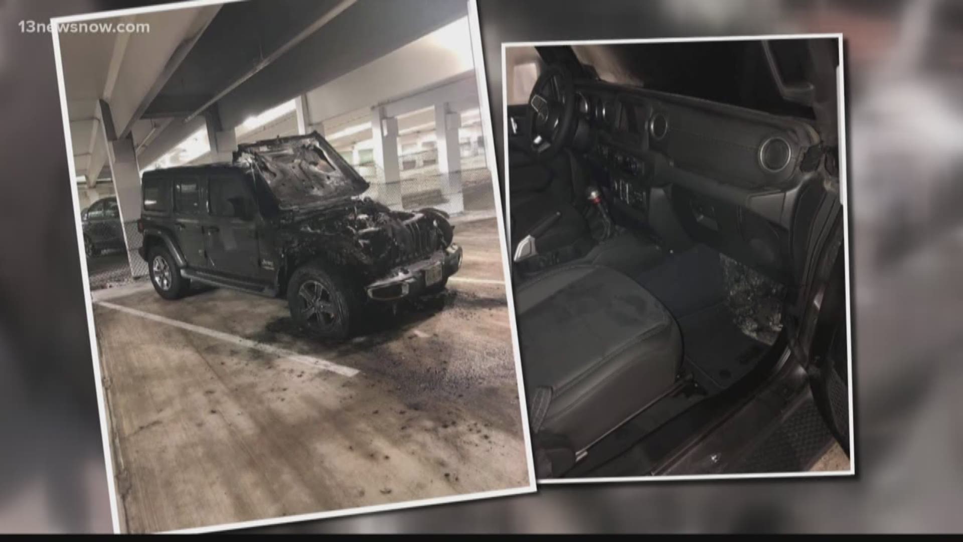 Only on 13News Now, a Navy sailor spoke with Steven Graves about how someone set his car on fire inside a Norfolk city parking garage.